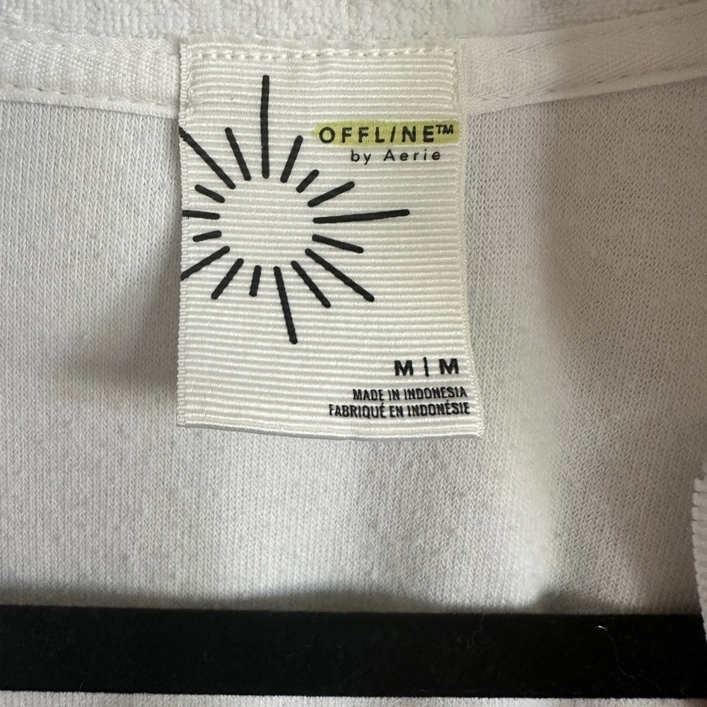 Aerie offline terry cloth quarter zip sweatshirt sz M white - Picture 4 of 6